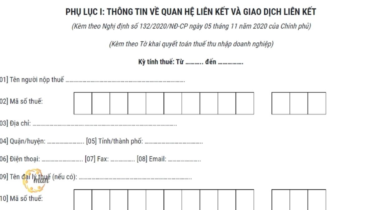 Hướng dẫn lập tờ khai giao dịch liên kết